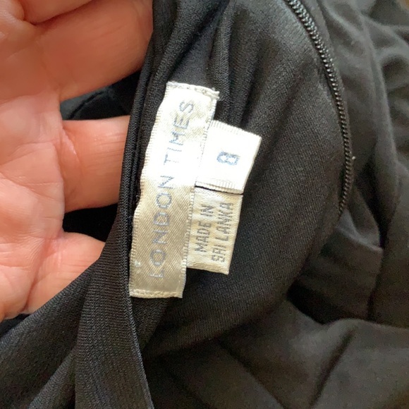 LONDON TIMES size 6 off shoulder soft black dress in excellent condition - Picture 4 of 8